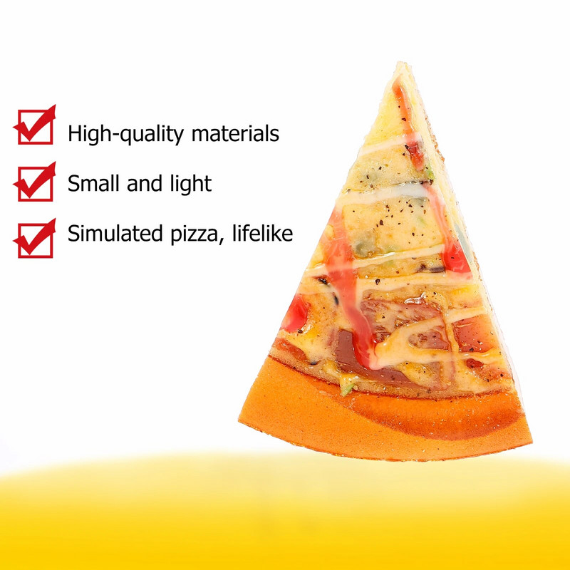 2db mesterséges pizza szelet modell dísz szimulált pizza szelet dekor PU műanyag pizza szimuláció ételfotózás kellékek