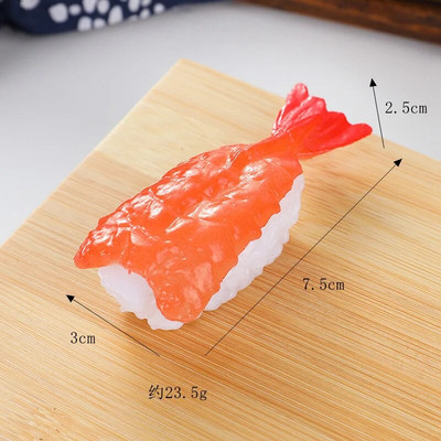 Minijature Umjetni lažni simulacija sushija Slatki pvc materijal Ribe kozice Kriške lososa Model Slikanje Rekviziti Pribor
