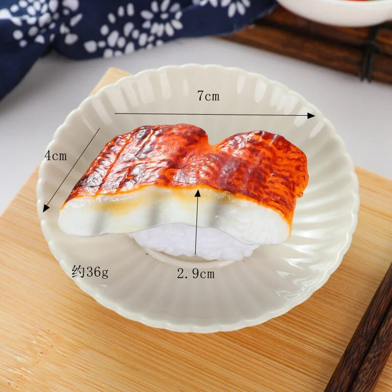 Minijature Umjetni lažni simulacija sushija Slatki pvc materijal Ribe kozice Kriške lososa Model Slikanje Rekviziti Pribor