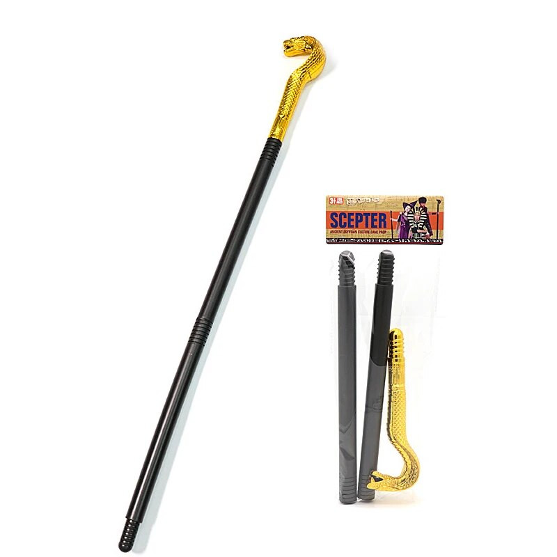 Jucărie cu cap de șarpe de petrecere Craniu cu poftă Baghete magice ale regelui faraonului Noutate pentru copii, sceptru de cosplay în trei secțiuni, accesorii pentru costume baston