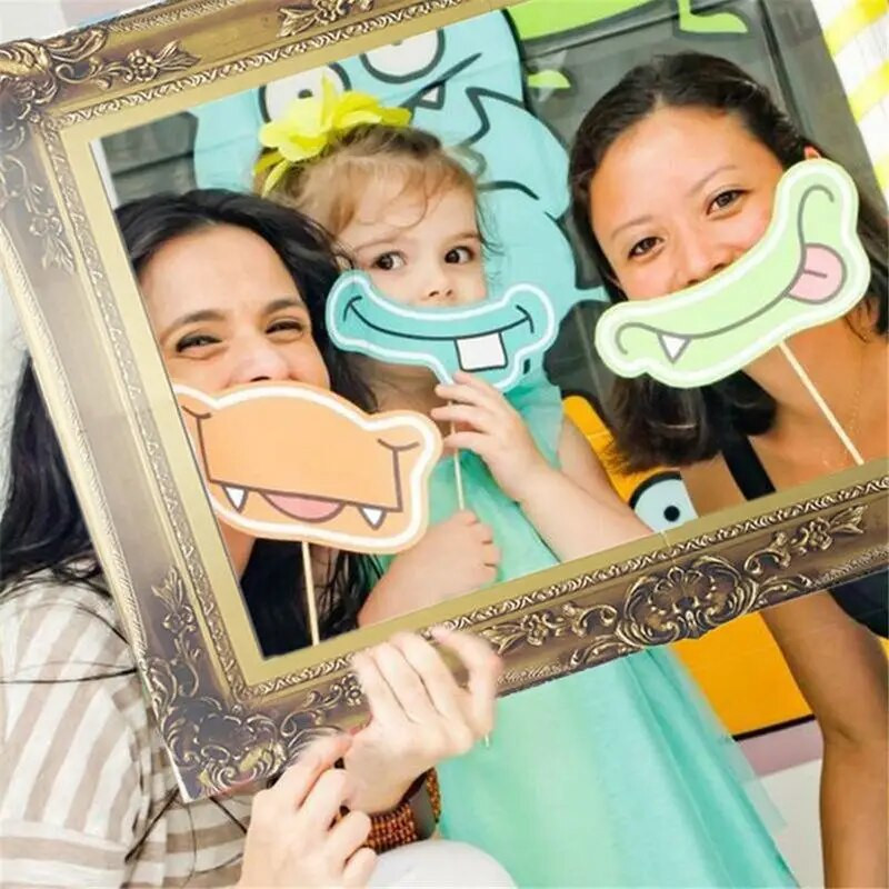 Винтидж Европейска хартиена рамка за снимки Кабина Подпори за сватба Рожден ден Семейно събиране Парти Photobooth Консумативи за декорация на събития