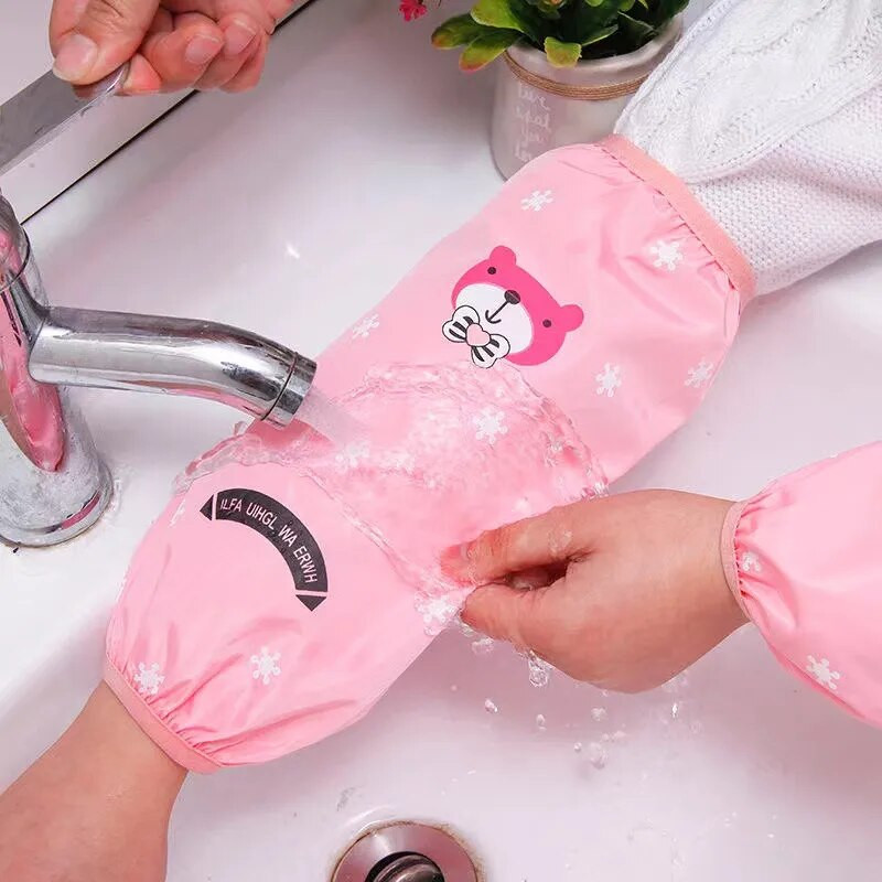 1 чифт/2 чифта водоустойчиви ръкави за ръце с модел на възрастни животни Маслоустойчив горен ръкав Полезни неща за дома Аксесоари за почистване на кухня