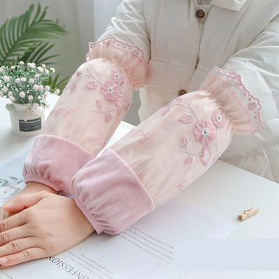 2024. Kreativne ženske zimske navlake s čipkom i vezom na rukavima protiv prljavštine za posao Ured navlake na rukavima na rukavima navlake za manžete LF445