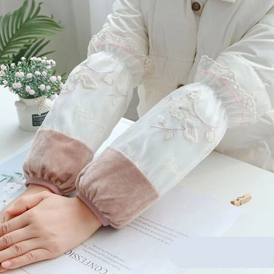 2024. Kreativne ženske zimske navlake s čipkom i vezom na rukavima protiv prljavštine za posao Ured navlake na rukavima na rukavima navlake za manžete LF445