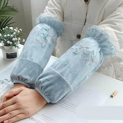 2024. Kreativne ženske zimske navlake s čipkom i vezom na rukavima protiv prljavštine za posao Ured navlake na rukavima na rukavima navlake za manžete LF445