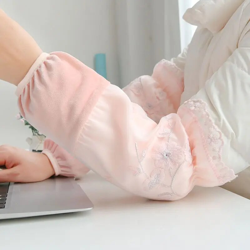 2024. Kreativne ženske zimske navlake s čipkom i vezom na rukavima protiv prljavštine za posao Ured navlake na rukavima na rukavima navlake za manžete LF445