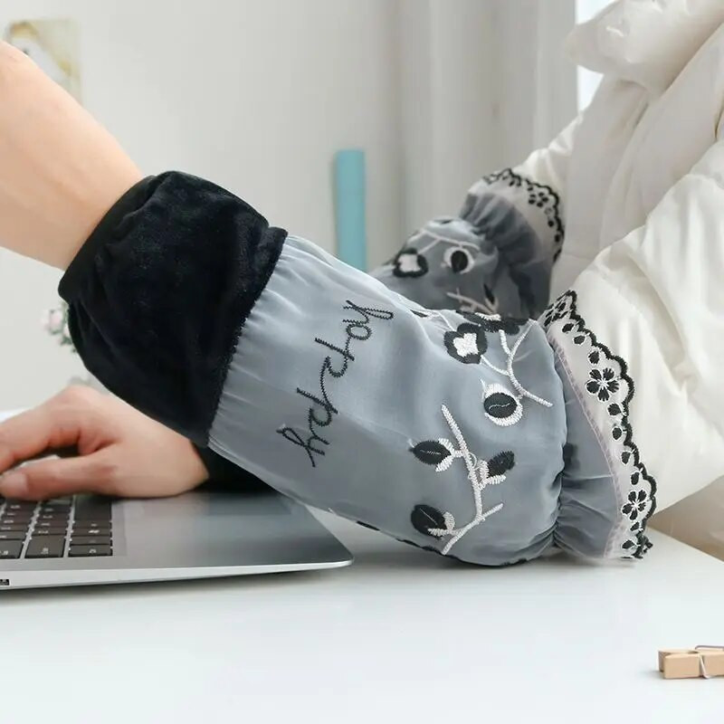 2024. Kreativne ženske zimske navlake s čipkom i vezom na rukavima protiv prljavštine za posao Ured navlake na rukavima na rukavima navlake za manžete LF445