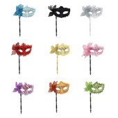 Mask Masquerade Evening Prom Mask Masquerade Mask with Holding Stick Half Face Mask for-Carnival