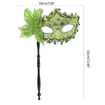 Mask Masquerade Evening Prom Mask Masquerade Mask with Holding Stick Half Face Mask for-Carnival