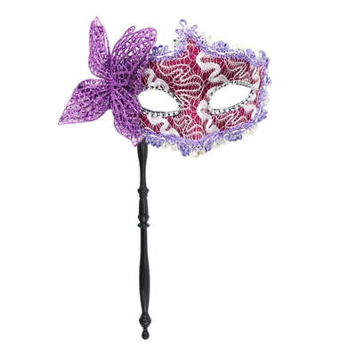 Mask Masquerade Evening Prom Mask Masquerade Mask with Holding Stick Half Face Mask for-Carnival
