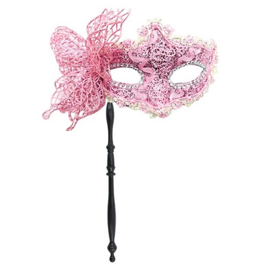Mask Masquerade Evening Prom Mask Masquerade Mask with Holding Stick Half Face Mask for-Carnival