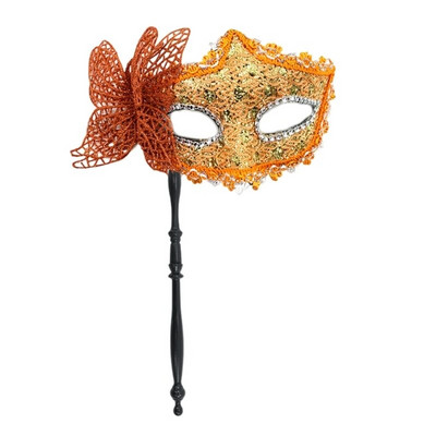 Mask Masquerade Evening Prom Mask Masquerade Mask with Holding Stick Half Face Mask for-Carnival