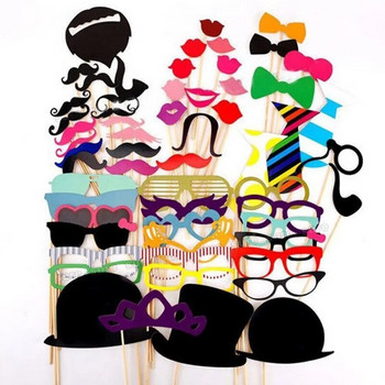 10-60 τεμ. DIY Photo Booth Props Funny Mask Glasses Mustache Lip on A Stick Γενέθλια Νύφη Διακόσμηση Γάμου Αξεσουάρ
