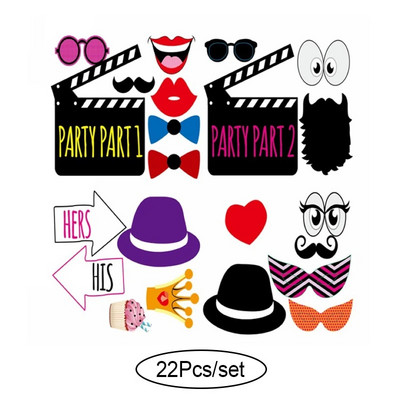 10-60 komada DIY Photo Booth Rekvizite Smiješne maske Naočale Brkovi Usne na štapiću Rođendanska mladenka Dekoracija vjenčanja Dodaci za zabavu