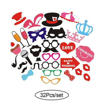 10-60 komada DIY Photo Booth Rekvizite Smiješne maske Naočale Brkovi Usne na štapiću Rođendanska mladenka Dekoracija vjenčanja Dodaci za zabavu