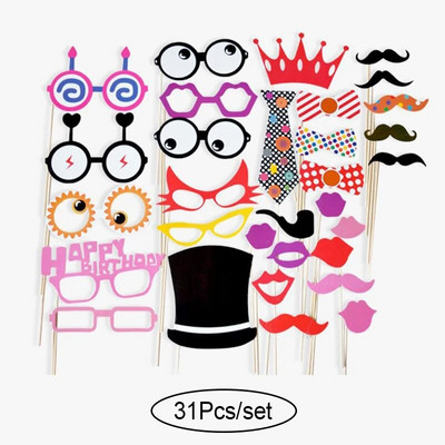 10-60 komada DIY Photo Booth Rekvizite Smiješne maske Naočale Brkovi Usne na štapiću Rođendanska mladenka Dekoracija vjenčanja Dodaci za zabavu