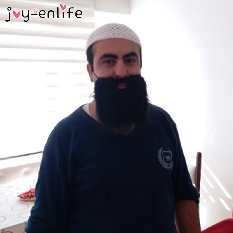 JOY-ENLIFE Smieklīgs viltotu ūsu pirātu ballīte Halovīni Cosplay ūsas viltus bārdas ūsas bērniem pieaugušajiem, melnas fotokabīnes rekvizīti