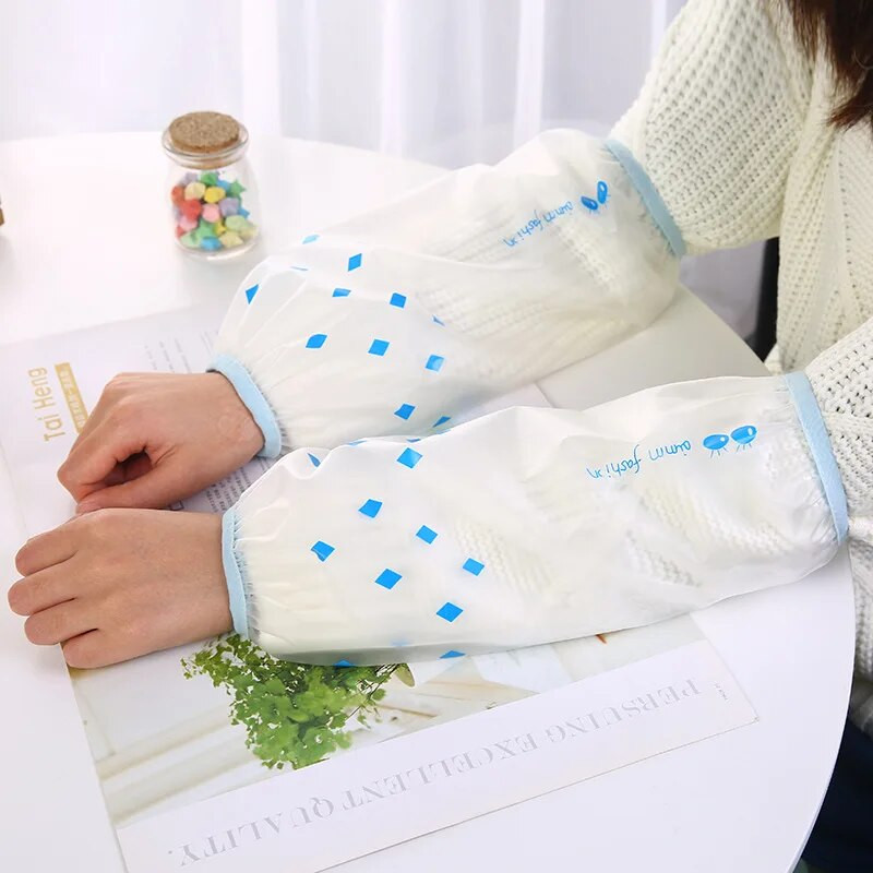 Paprasta vandeniui atspari rankovė, miela rankovė, skirta buitiniam naudojimui, apsauganti nuo užsiteršimo namuose, virtuvės viršutinė rankovė, ilgos rankovės