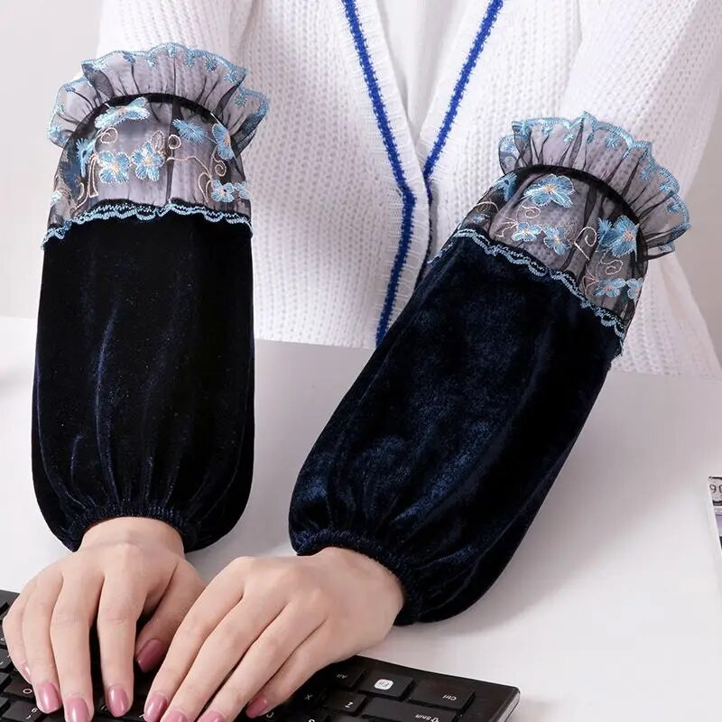 Ръкави против обрастване Есен Зима Дълги Нови Работни Инструменти за почистване на домакинството за възрастни Бродерия Дантела Проста, красива