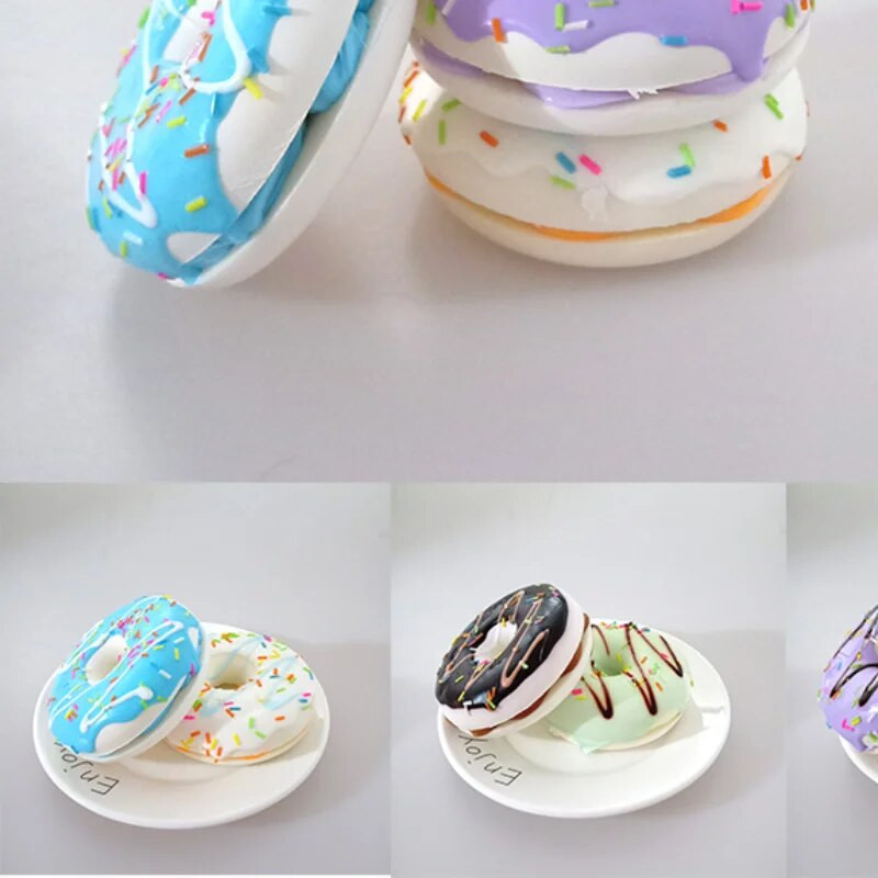 Naujas 9 cm spurgų modeliavimas, duona, maistas, desertinis pyragas, modelis, namų puošmena, pakabukas, fotografija, dirbtiniai padirbtų pyragų priedai