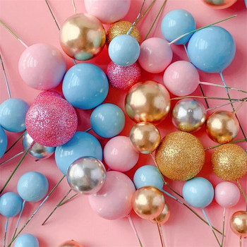 20 ΤΕΜ Σετ κέικ τοπ μπάλες 2cm-4cm Spheres DIY Χριστουγεννιάτικη μπάλα Διακόσμηση τούρτας γενεθλίων για Party Celebrate Wedding Glitter Balls
