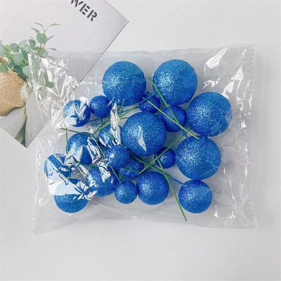20KOM Set kuglica za tortu 2cm-4cm Kugle DIY Božićna kuglica Dekoracija rođendanske torte za zabavu Proslava vjenčanja Svjetlucave kuglice