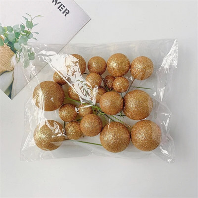 20KOM Set kuglica za tortu 2cm-4cm Kugle DIY Božićna kuglica Dekoracija rođendanske torte za zabavu Proslava vjenčanja Svjetlucave kuglice
