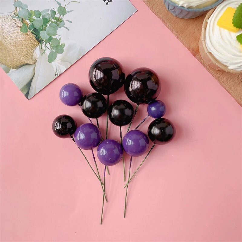 20KOM Set kuglica za tortu 2cm-4cm Kugle DIY Božićna kuglica Dekoracija rođendanske torte za zabavu Proslava vjenčanja Svjetlucave kuglice