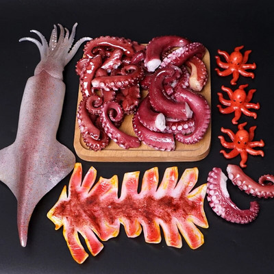 2pcs Artificial Squid Whiskers Octopus  Simulation Foods Vegetables Simulation Model of Restaurant Seafood Photographic Props