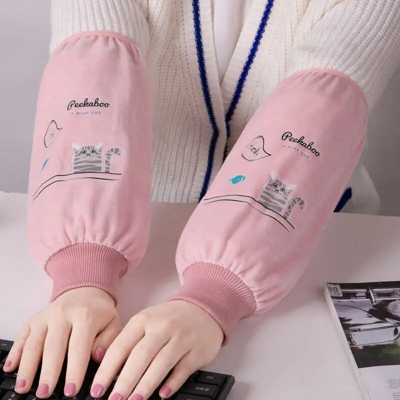 2024. Nove duge jesensko/zimske navlake protiv obraštanja Narukavi za kućanstvo, kuhinju i posao Studentske navlake sa slatkim crtanim filmovima LF442