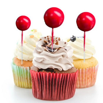 5бр. Цветни топери за торта във формата на топка Направи си сам Декорация на торта за сватба, рожден ден Парти Десерт Cupcake Реквизит Консумативи за печене