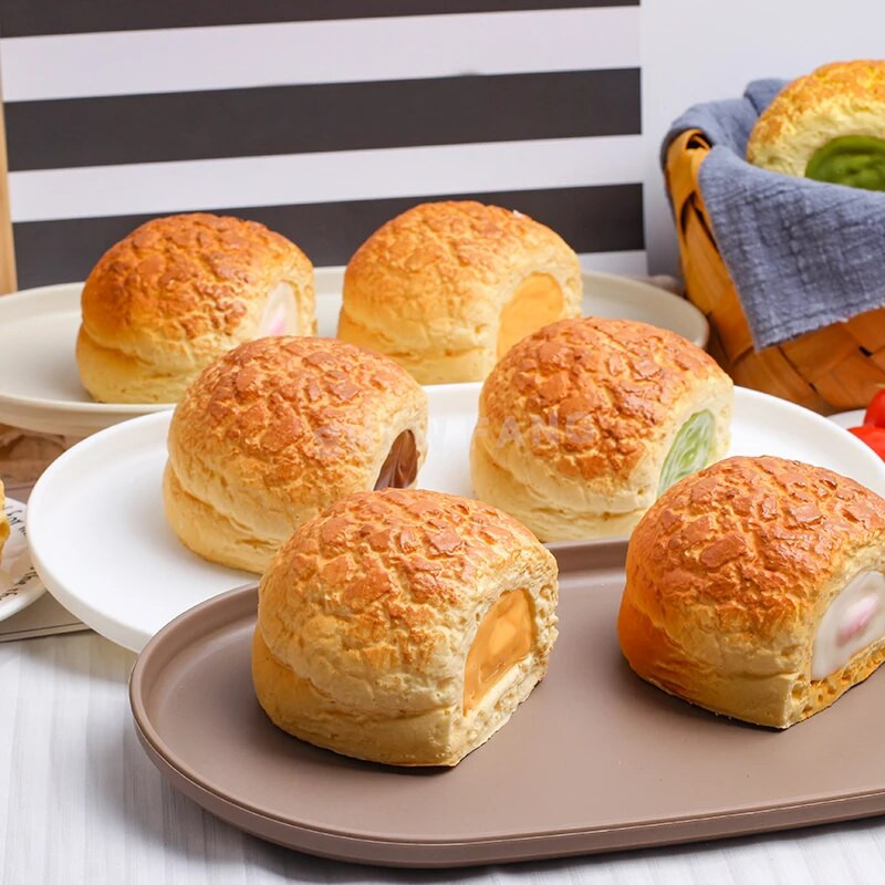 1PC Slow Rebound Puff Модел Фалшив мек аромат може да се прищипе и еластичен Симулация на постоянно запазване на храна FCYY-077