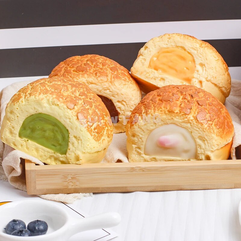 1PC Slow Rebound Puff Модел Фалшив мек аромат може да се прищипе и еластичен Симулация на постоянно запазване на храна FCYY-077