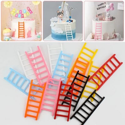 Mini Ladders Birthday Cake Decorating Baking Pastry Toppers Wedding Party Baby Shower Decor Props Children`s Cake Decorate Gifts