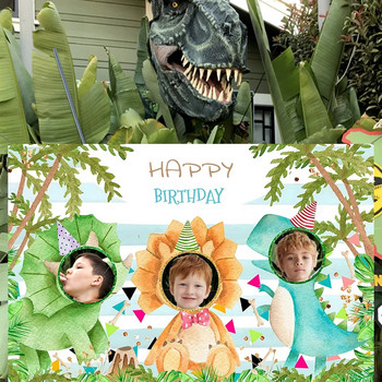 Χάρτινη κορνίζα Dinosaur Mermaid Φωτογραφικά στηρίγματα Χρόνια πολλά Διακόσμηση πάρτι για παιδιά στο σπίτι Baby Shower Dino Birthday Party Supplies