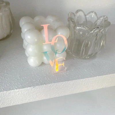 Ins LOVE Akrilni sretan rođendanski vrh za tortu Pink Gold Poklon za Valentinovo Party kolačići za vjenčanje Dekoracija deserta