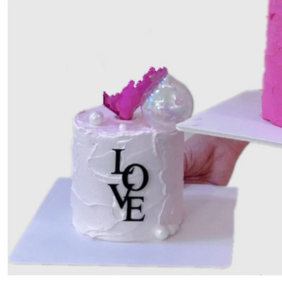 Ins LOVE Akrilni sretan rođendanski vrh za tortu Pink Gold Poklon za Valentinovo Party kolačići za vjenčanje Dekoracija deserta