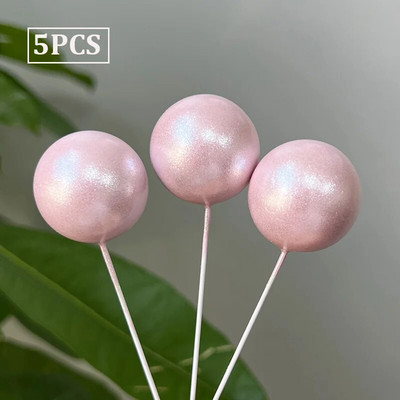 5 TK Nacreous Pigments Cake Ball Toppers Pearlescent Valge Sinine Roosa Lilla kooki Bohemian Groovy Pulmapeo tarvikud