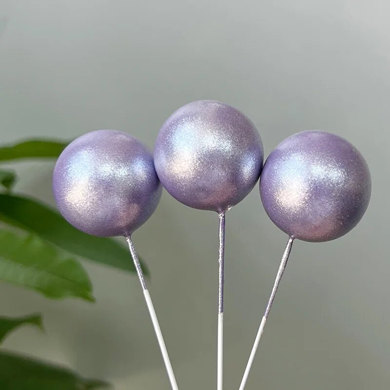 5 TK Nacreous Pigments Cake Ball Toppers Pearlescent Valge Sinine Roosa Lilla kooki Bohemian Groovy Pulmapeo tarvikud