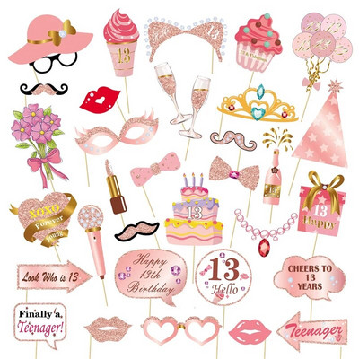 33db 16 18 21 30 40 50 60 éves fotófülke kellékek lányoknak, felnőtt születésnapi partiknak fotófülke kellékek évfordulós kellékek