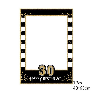 30 40 50 60 годишни реквизити за фото кабини Декор за рожден ден за възрастни Жени Мъже 30-годишнина Честит рожден ден Рамка за реквизити за фото кабини
