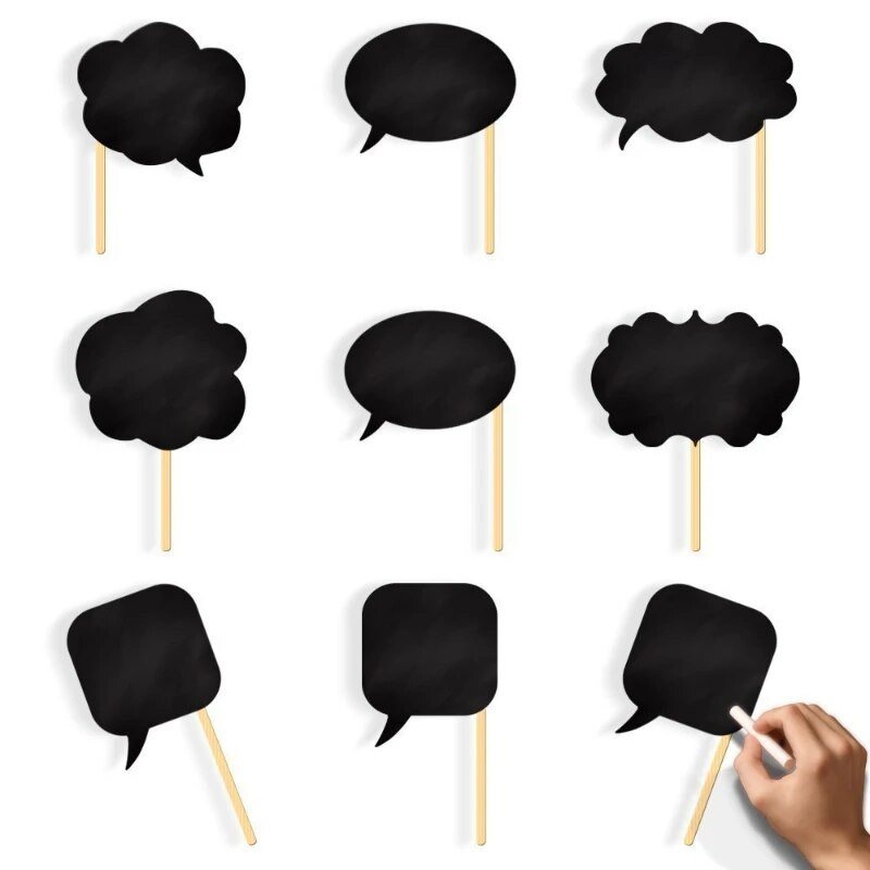 8/10 vnt. „Pasidaryk pats“ juodų kortelių lazdelių kreidos klijų rinkinys Foto būdelės rekvizitai „Pasidaryk pats“ fotografijos rekvizitai, vestuvių dekoravimo vakarėlio fotokabina