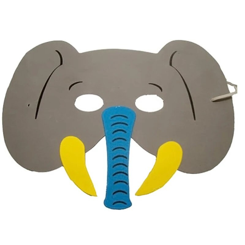 Új, 12 db-os maszk születésnapi parti kellékek EVA hab állati maszkok rajzfilm gyerekek parti öltöztető jelmez dzsungel party dekoráció