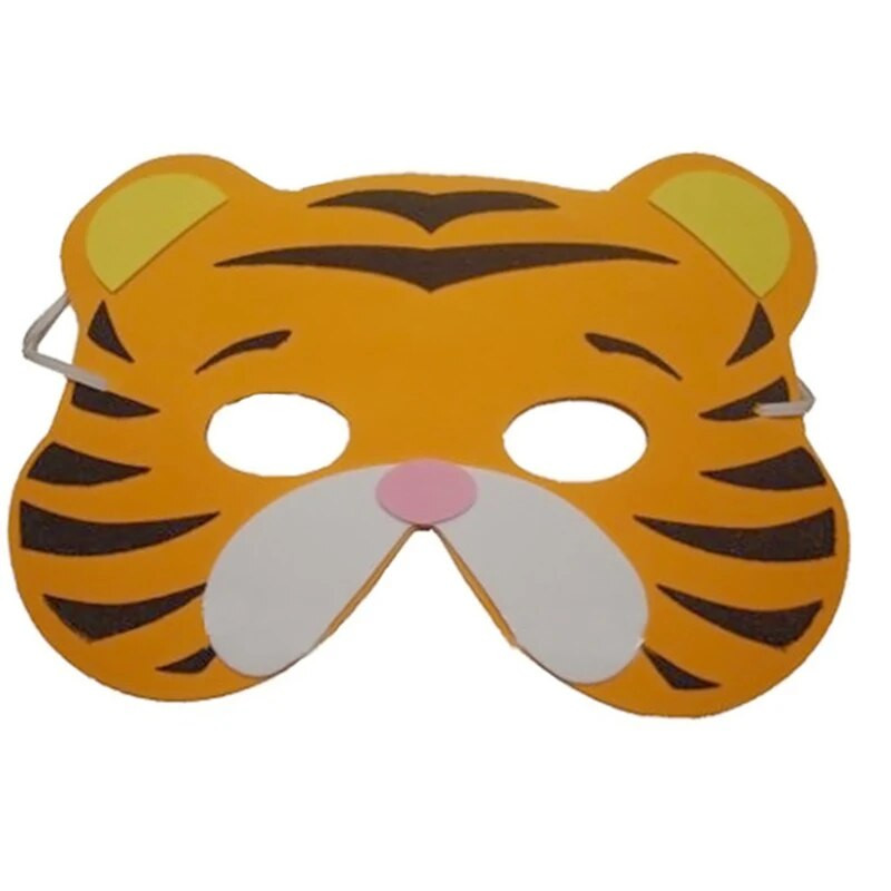 Új, 12 db-os maszk születésnapi parti kellékek EVA hab állati maszkok rajzfilm gyerekek parti öltöztető jelmez dzsungel party dekoráció