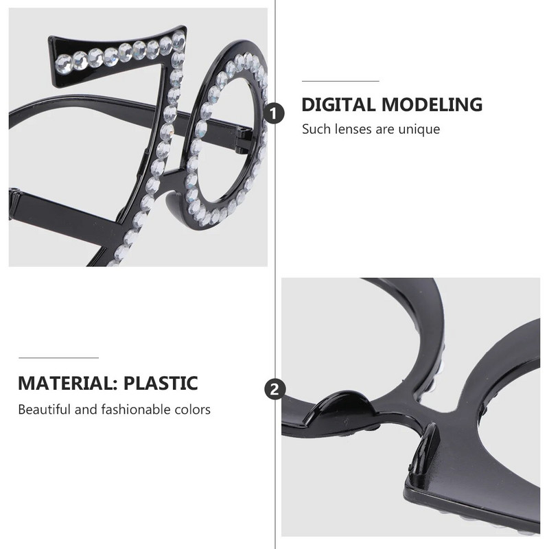 Vakarėlio numerio akiniai Išleistuvių akiniai Vyrams 70-ojo gimtadienio Akiniai 70 Gimtadienio Dovanos Skaitmeniniai Krištolo Rėmeliai Akiniai nuo saulės Moteriški