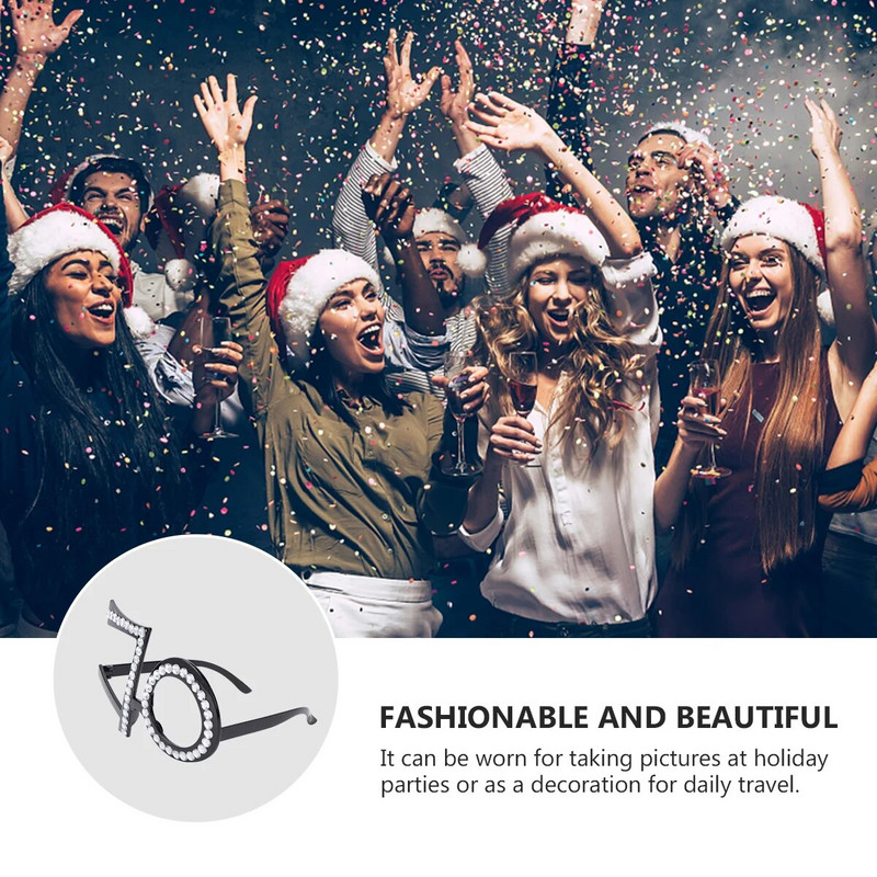 Vakarėlio numerio akiniai Išleistuvių akiniai Vyrams 70-ojo gimtadienio Akiniai 70 Gimtadienio Dovanos Skaitmeniniai Krištolo Rėmeliai Akiniai nuo saulės Moteriški