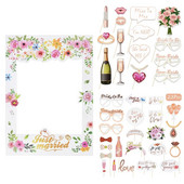 Сватбена декорация Photo Booth Props Team Bride To Be Funny Lip Paper Glasses Photo Frame Prop For Bachelorette Hen Party Supply