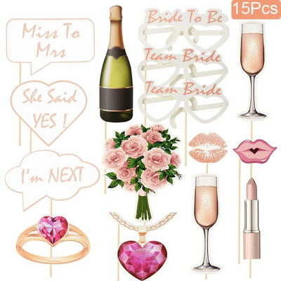 Сватбена декорация Photo Booth Props Team Bride To Be Funny Lip Paper Glasses Photo Frame Prop For Bachelorette Hen Party Supply