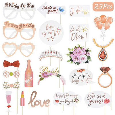 Сватбена декорация Photo Booth Props Team Bride To Be Funny Lip Paper Glasses Photo Frame Prop For Bachelorette Hen Party Supply