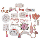 23 DB/szett Leánybúcsú Photo Booth Props Bride To Be Selfie Kellékek Rose Gold Esküvői Menyasszonyi Zuhany Tyúk Éjszakai Party Játék kiegészítők